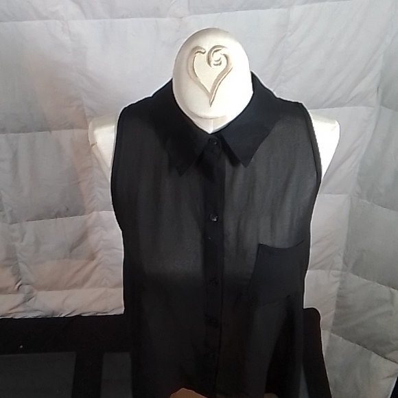 Sheer black button up by eyeshadow - Picture 2 of 4
